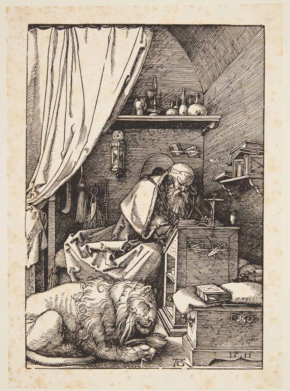 Aziz Jerome hücresinde by Albrecht Dürer