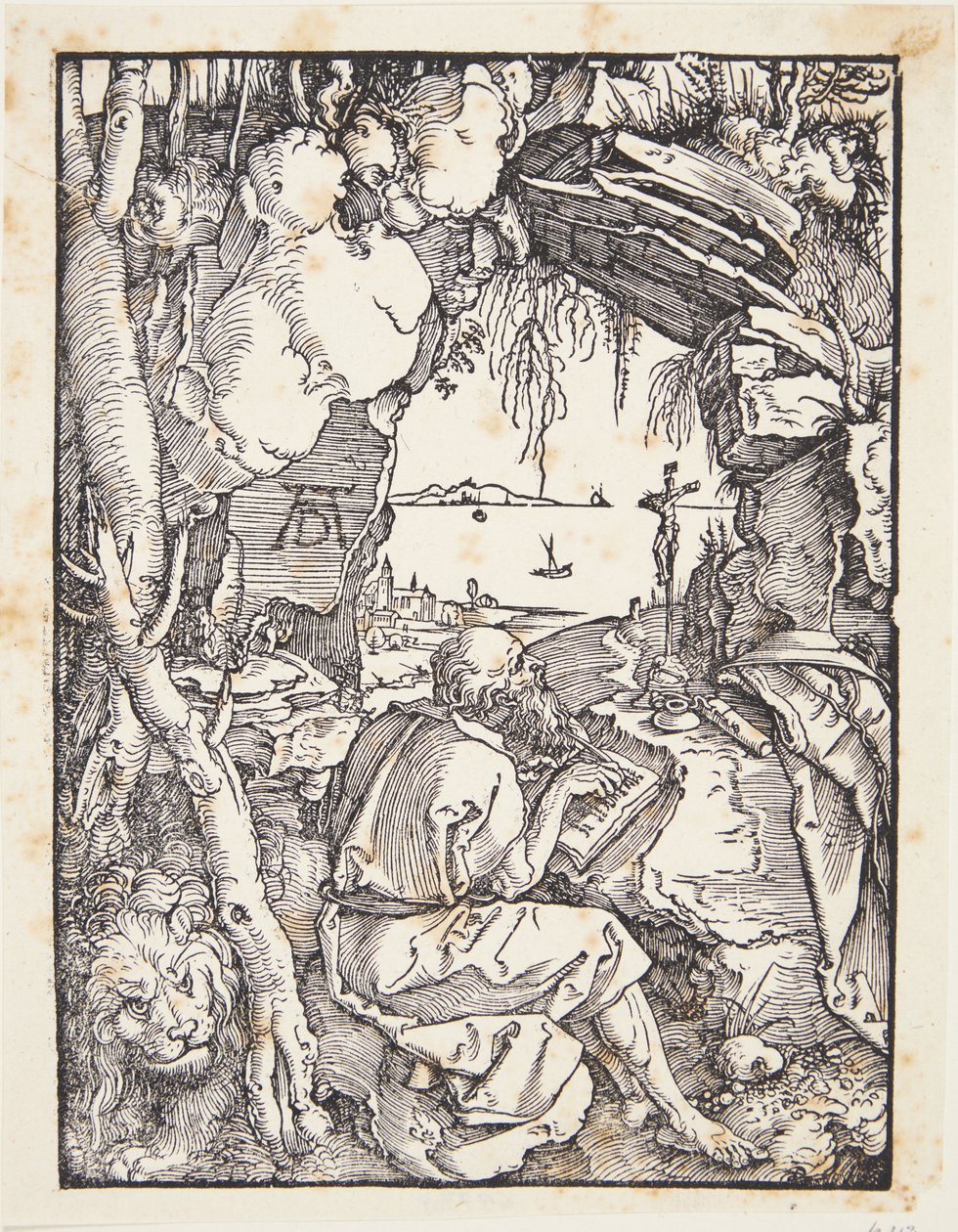 Aziz Jerome mağarada by Albrecht Dürer