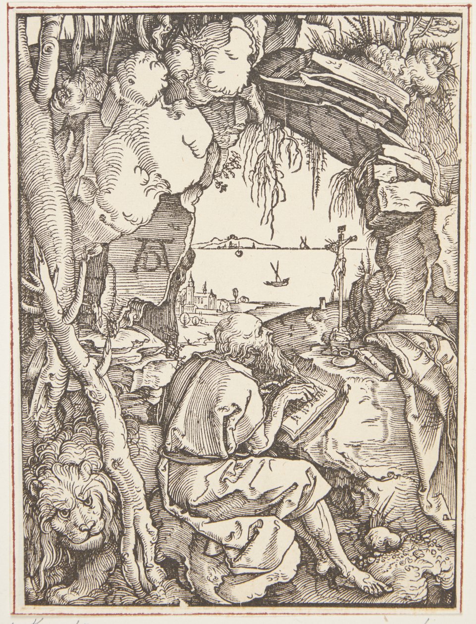 Aziz Jerome mağarada by Albrecht Dürer