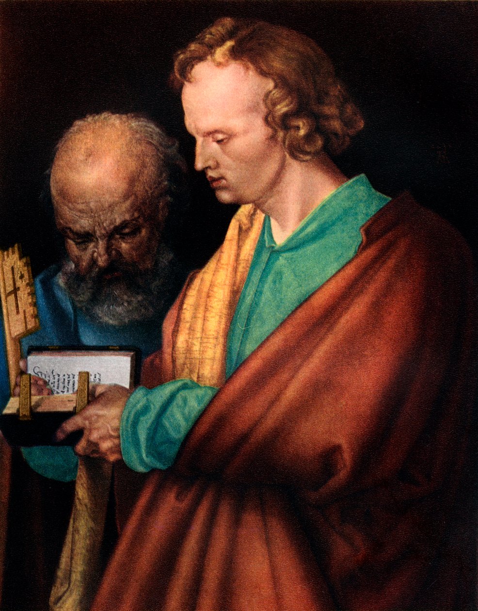 Aziz John ile Aziz Peter, detay, 1526, 1936 by Albrecht Dürer