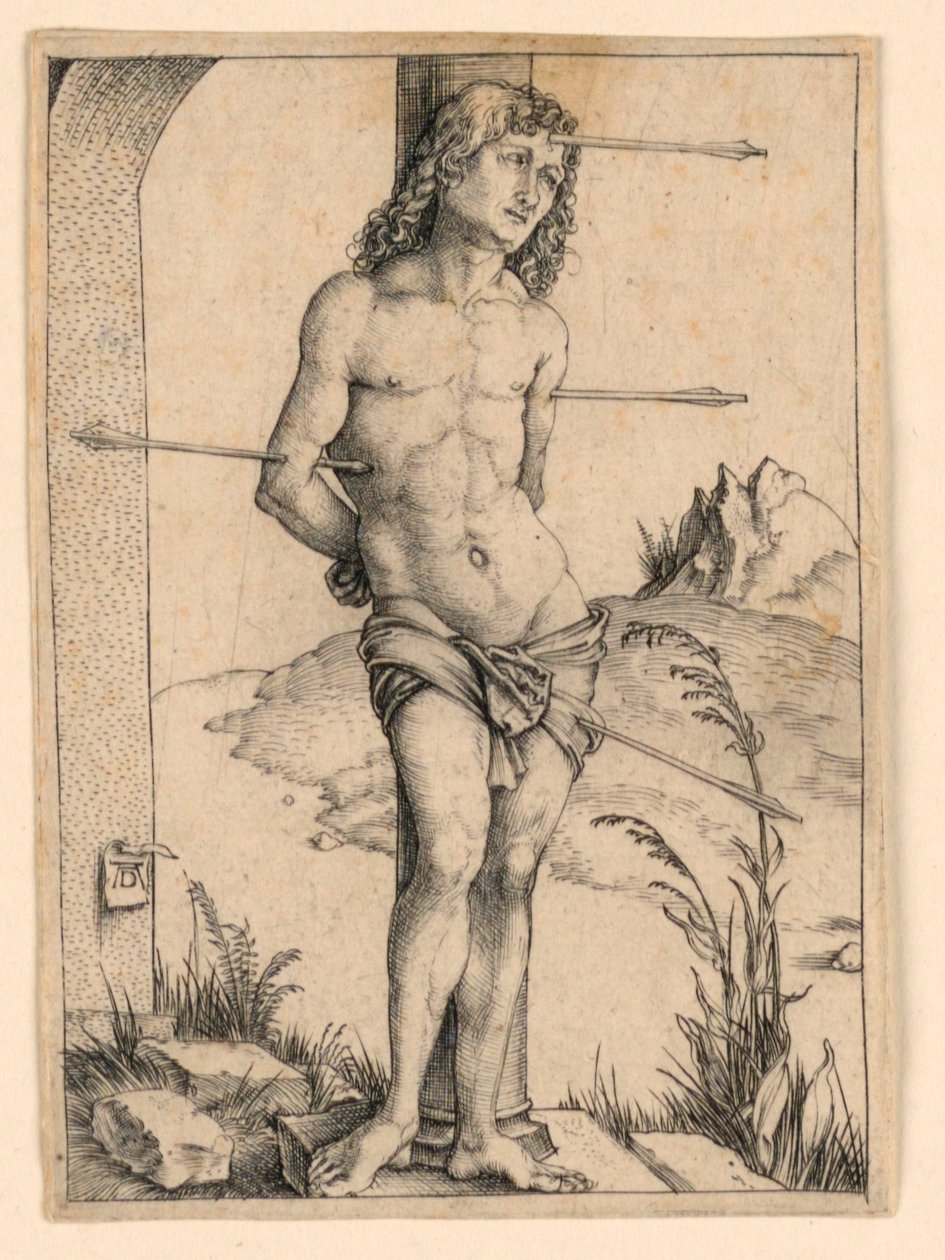 Sütundaki Aziz Sebastian by Albrecht Dürer