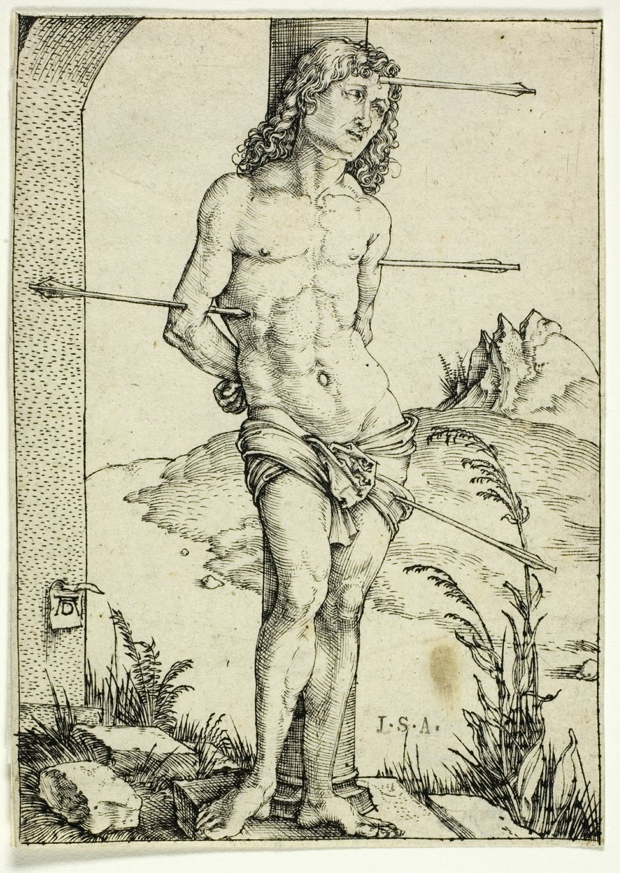 Sütundaki Aziz Sebastian by Albrecht Dürer