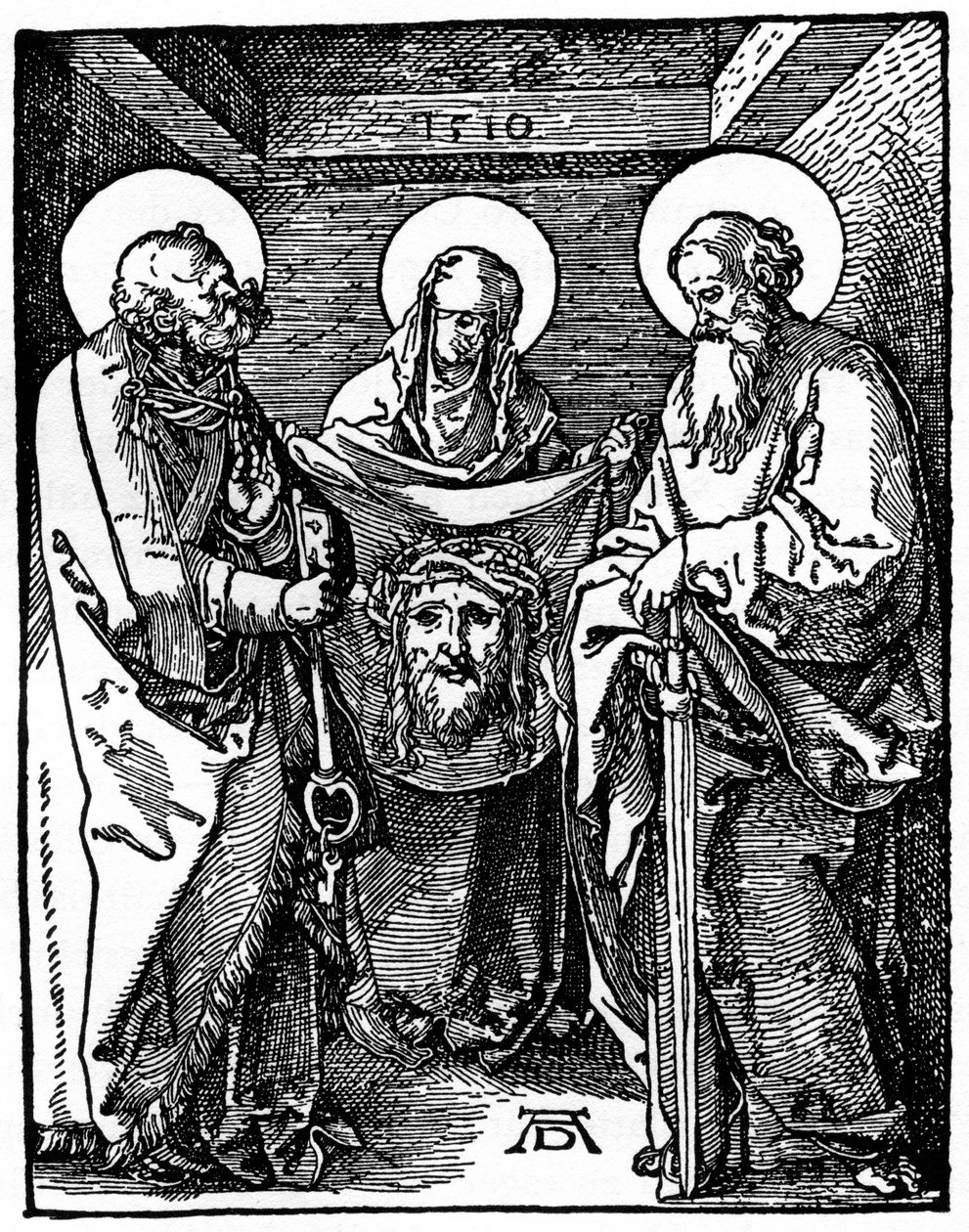 St Veronica, St Peter ve Paul arasındaki Sudarium ile, 1510, 1936 by Albrecht Dürer