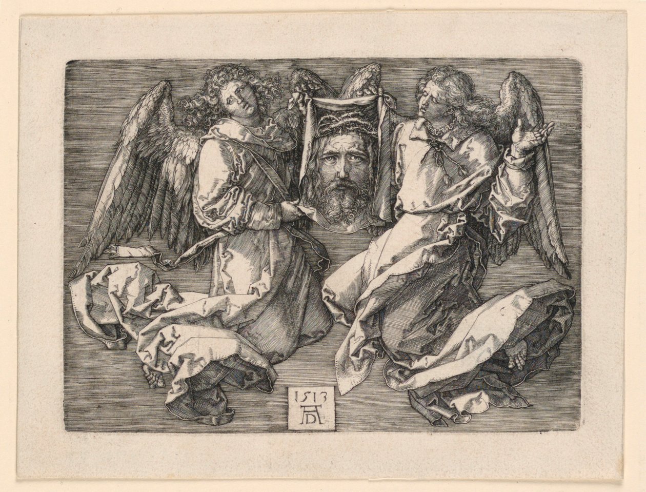 İki Melek Tarafından Görüntülenen Sudarium by Albrecht Dürer