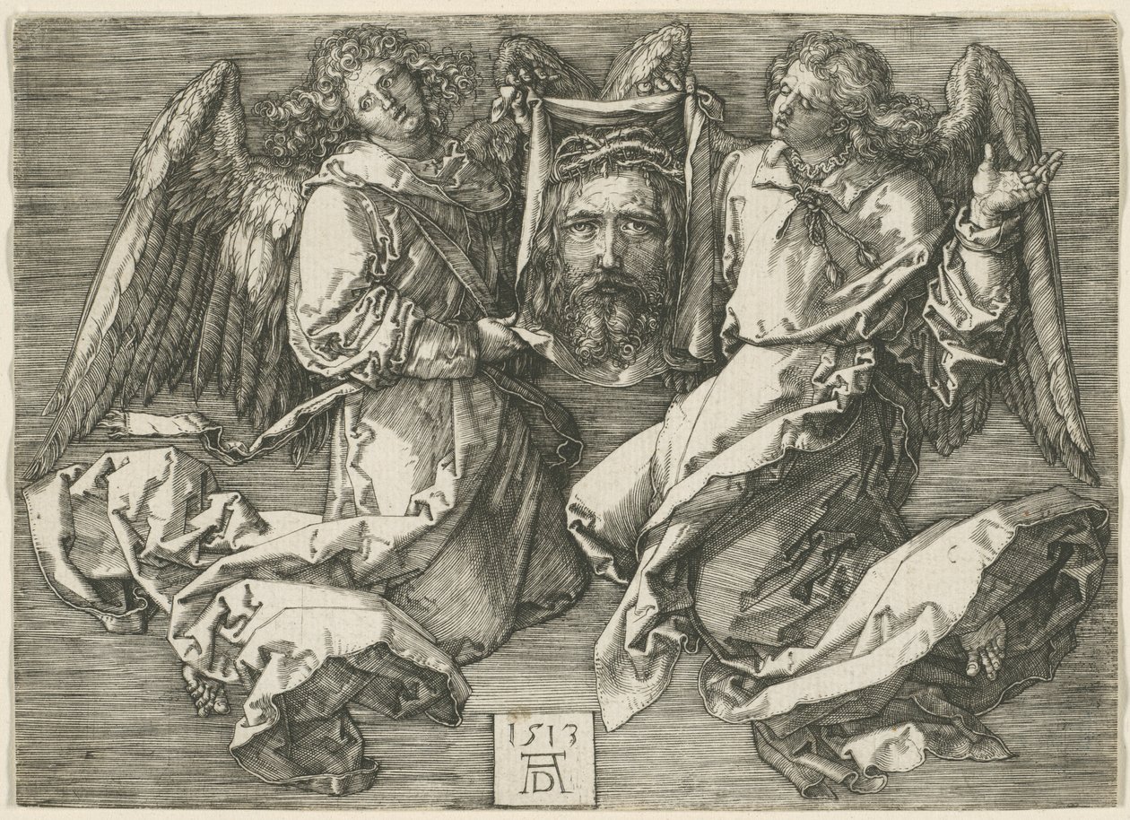 İki Melek Tarafından Görüntülenen Sudarium by Albrecht Dürer