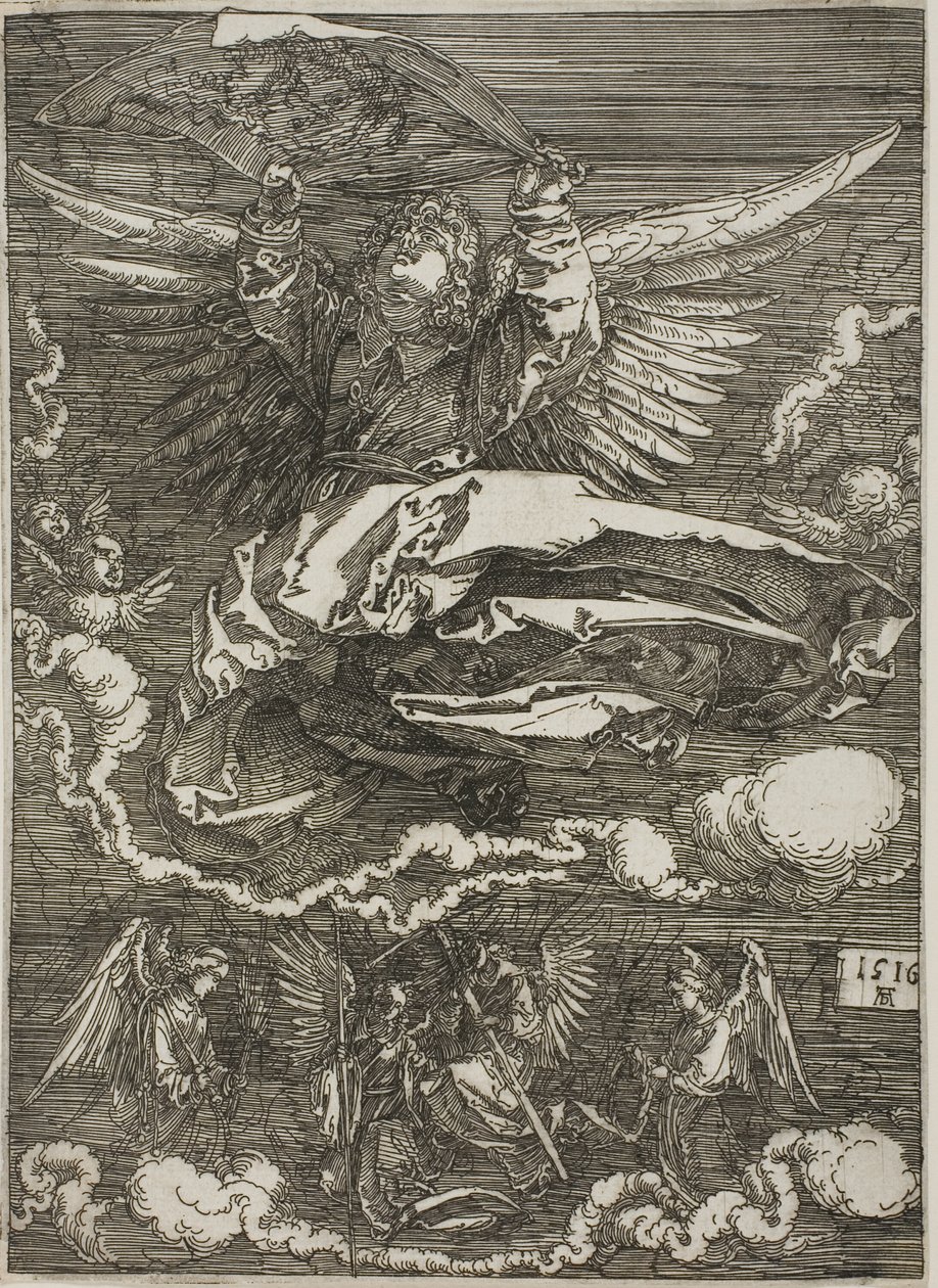 Bir Melek Tarafından Yayılan Sudarium by Albrecht Dürer