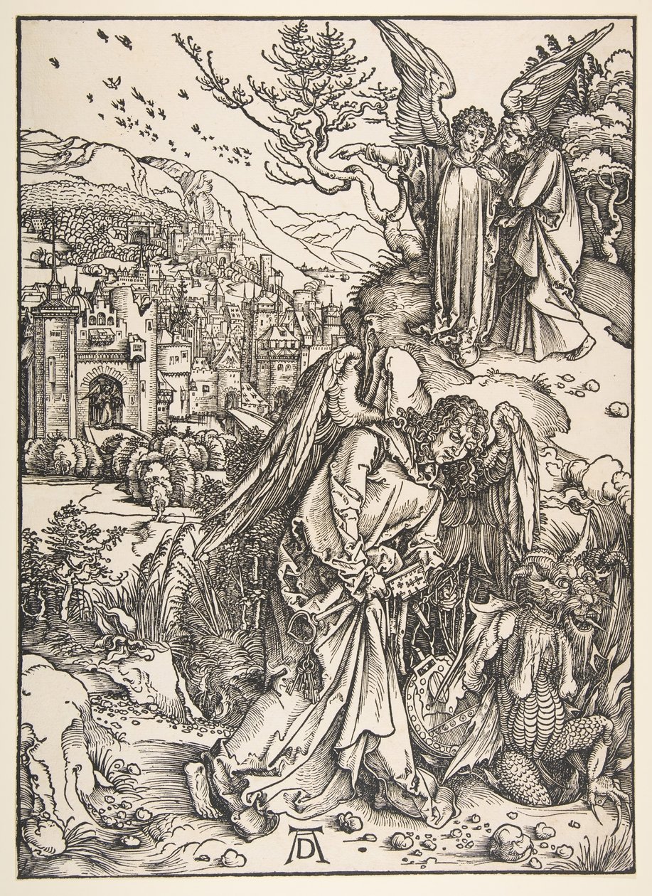 Dipsiz Kuyunun Anahtarı Olan Melek, 1511. by Albrecht Dürer