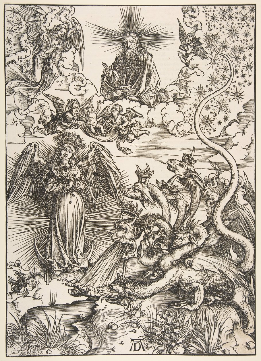 Apocalypse serisinden Apocalyptic Woman, 1511. by Albrecht Dürer