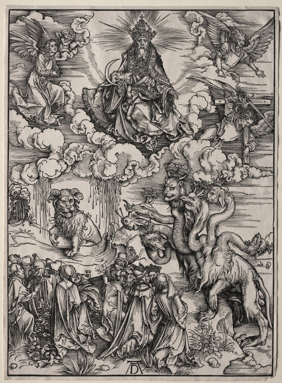 Yedi Başlı Canavar ve Kuzu Boynuzlu Canavar by Albrecht Dürer