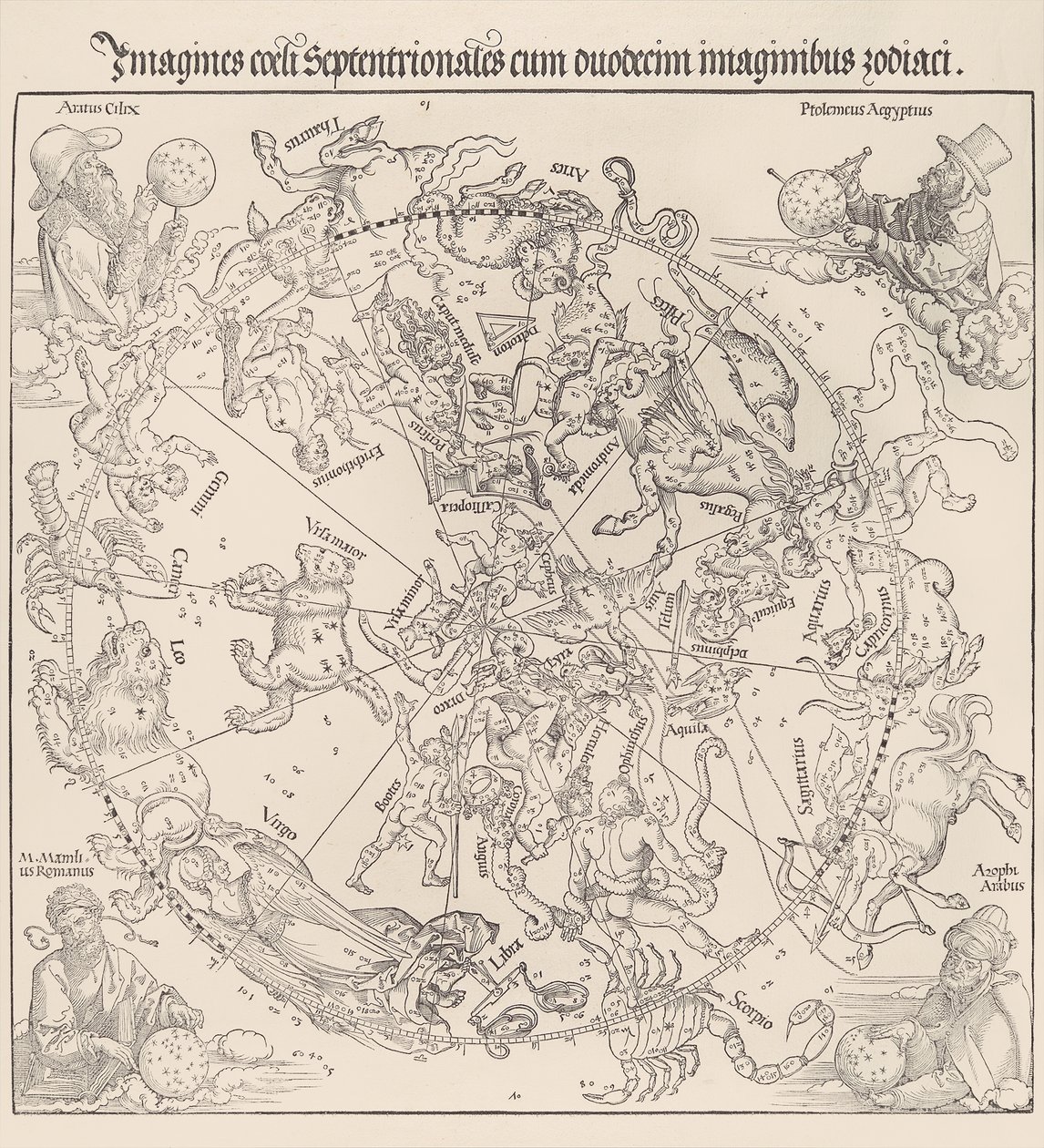 Göksel Harita- Kuzey Yarımküre, 1515., 1515. by Albrecht Dürer