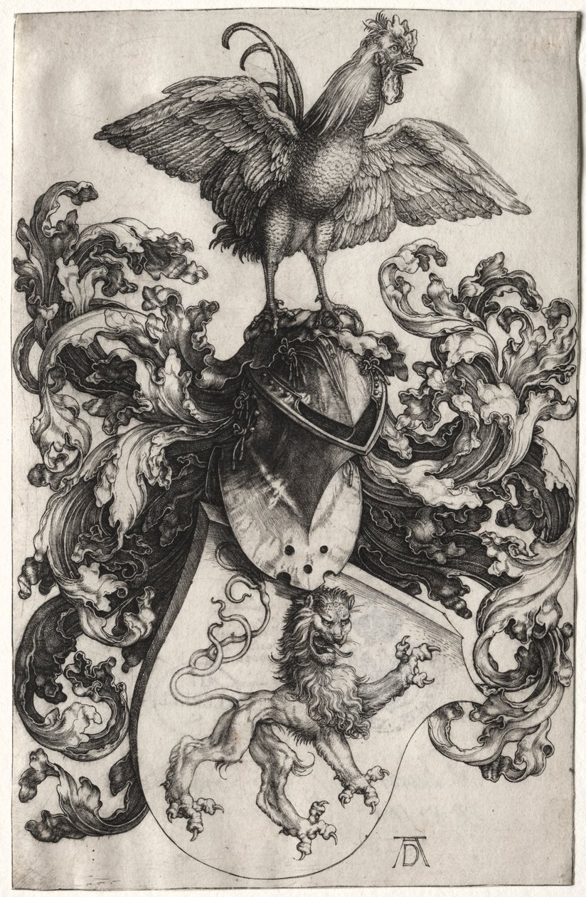 Aslan ve Horoz ile Arması by Albrecht Dürer