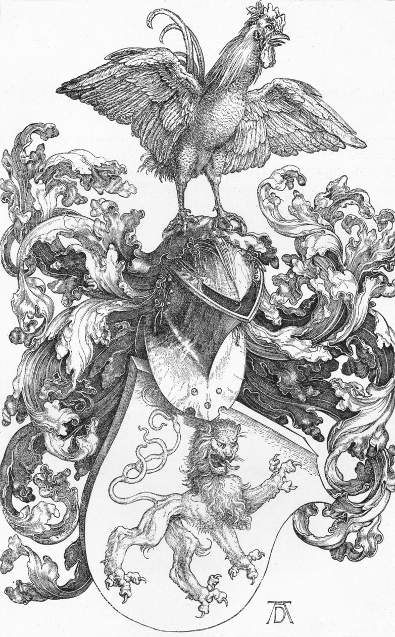 Aslanlı ve Horozlu Arması, c1502-1503, 1906 by Albrecht Dürer