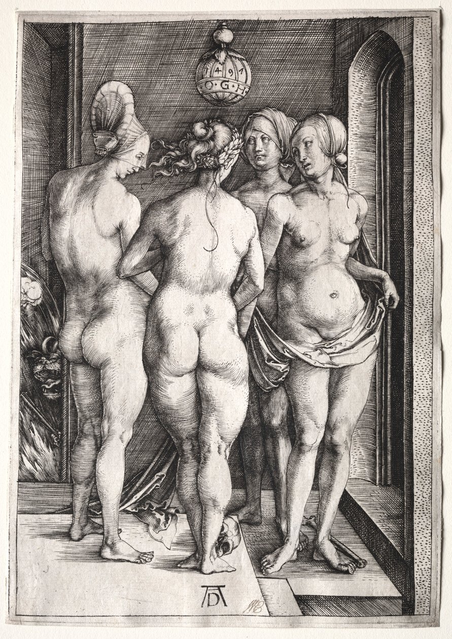 Dört Cadı Dört Çıplak Kadın, 1497. by Albrecht Dürer