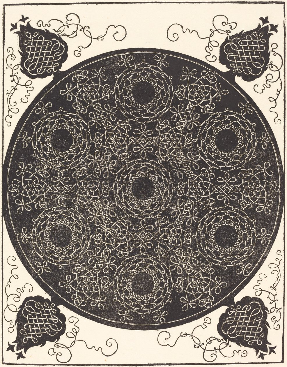 Dördüncü Düğüm (siyah merkezlerle yedi dairesel düğüm grubunu birleştirir) by Albrecht Dürer