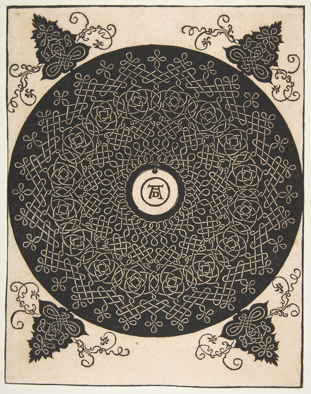 Dördüncü Düğüm. Merkezinde Yuvarlak Madalyon bulunan Geçmeli Roundel, 1528