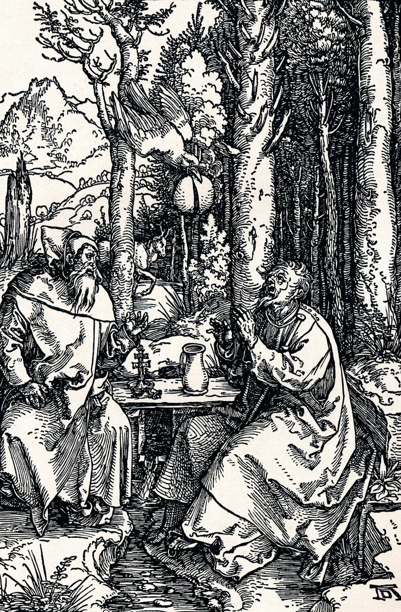 Hermitler Aziz Anthony ve Aziz Paul, 1504 1906 by Albrecht Dürer