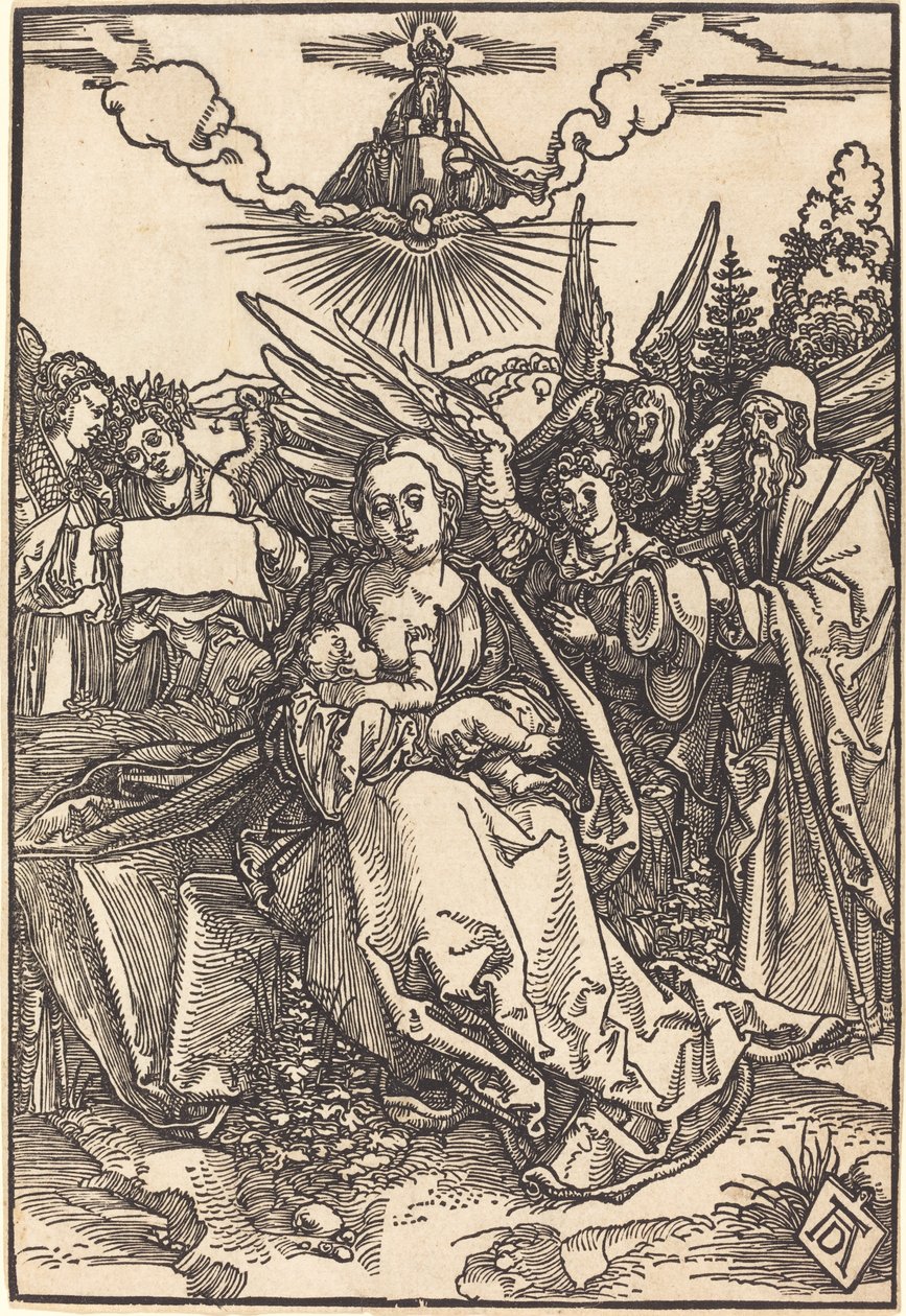 Beş Melekli Kutsal Aile by Albrecht Dürer