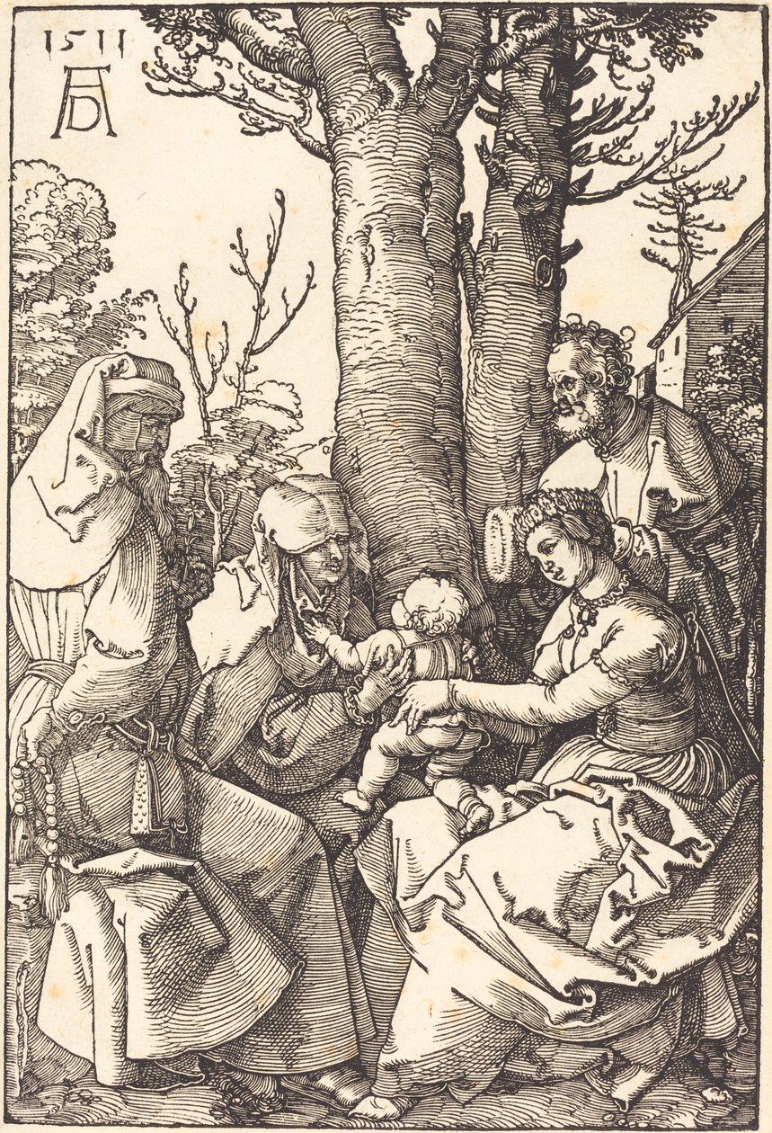Bir Ağacın Altında Joachim ve Anne ile Kutsal Aile by Albrecht Dürer
