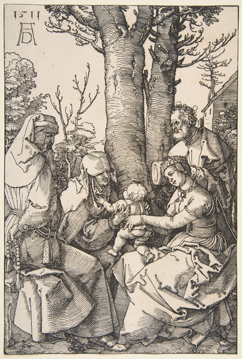 Aziz Joachim ve Aziz Anne ile Kutsal Aile, 1511. by Albrecht Dürer