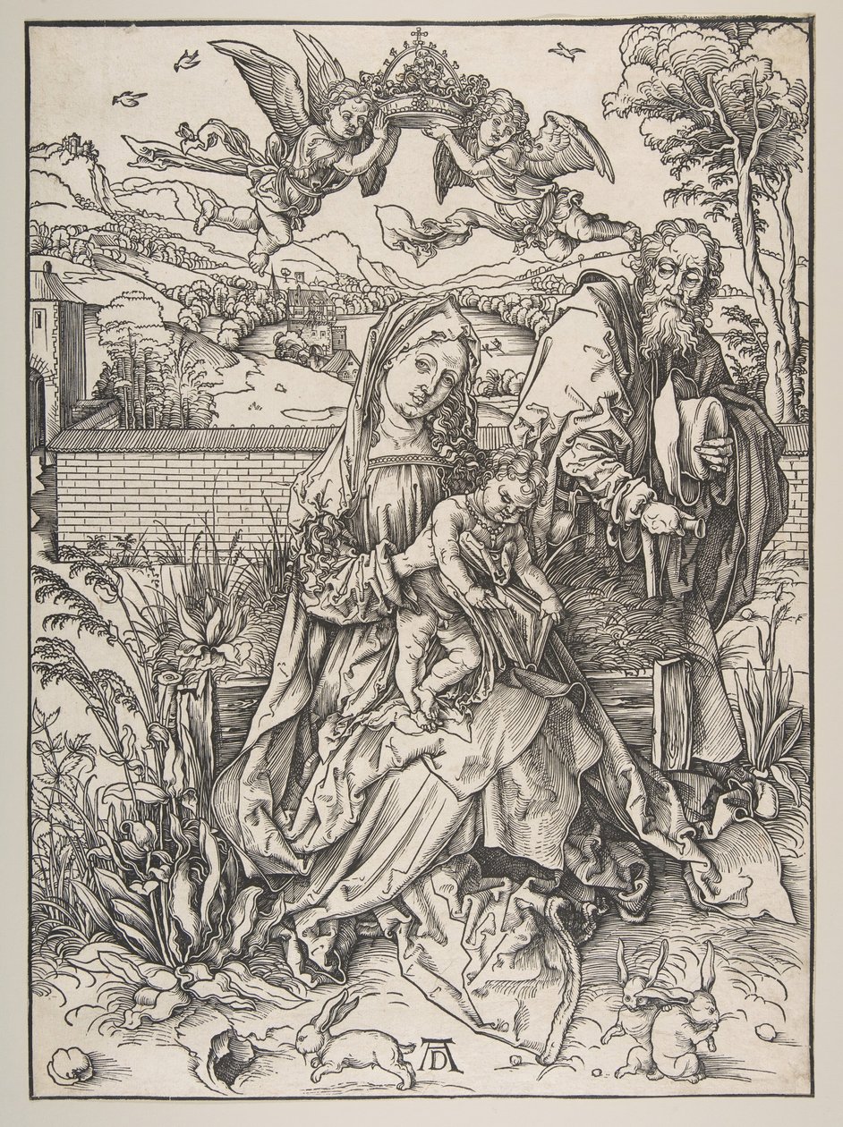 Üç Tavşanlı Kutsal Aile, yak. 1497-98. by Albrecht Dürer