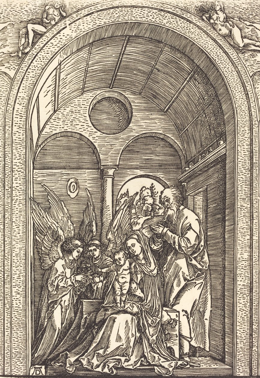 Tonozlu Salonda İki Melekli Kutsal Aile, c. 1504. by Albrecht Dürer