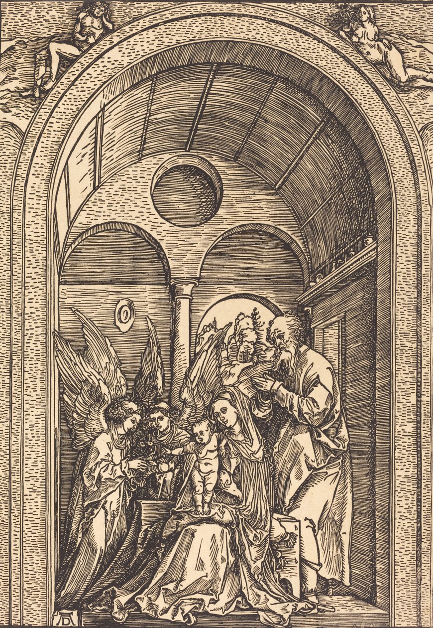 Tonozlu Salonda İki Melekli Kutsal Aile, c. 1504. by Albrecht Dürer