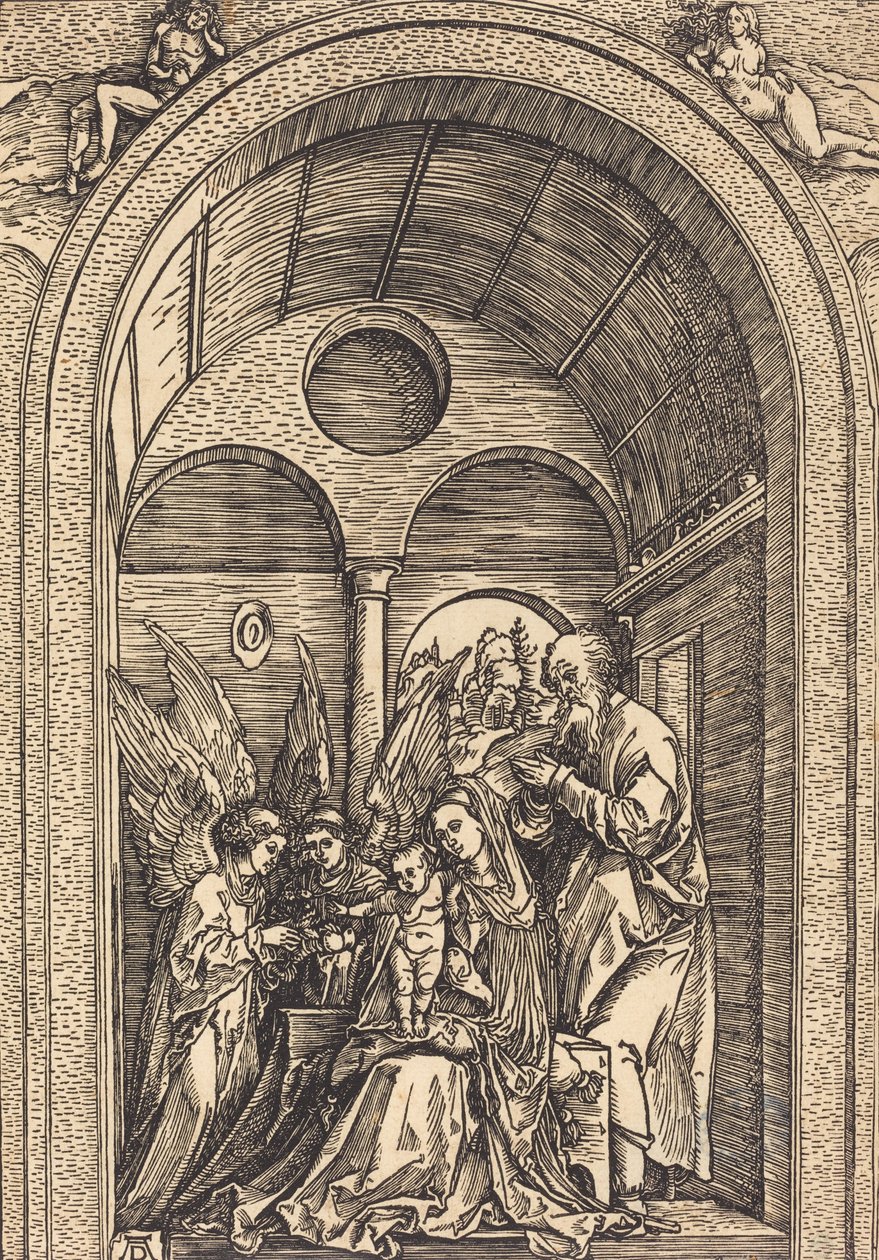 Tonozlu Salonda İki Melekli Kutsal Aile, c. 1504. by Albrecht Dürer