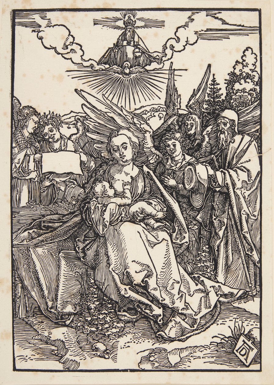 Beş melekli Kutsal Aile by Albrecht Dürer