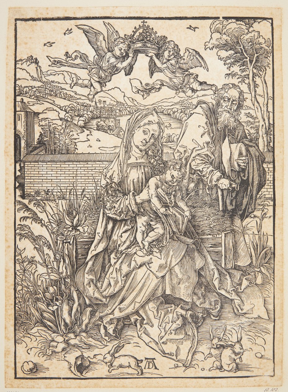 Üç tavşanlı Kutsal Aile by Albrecht Dürer