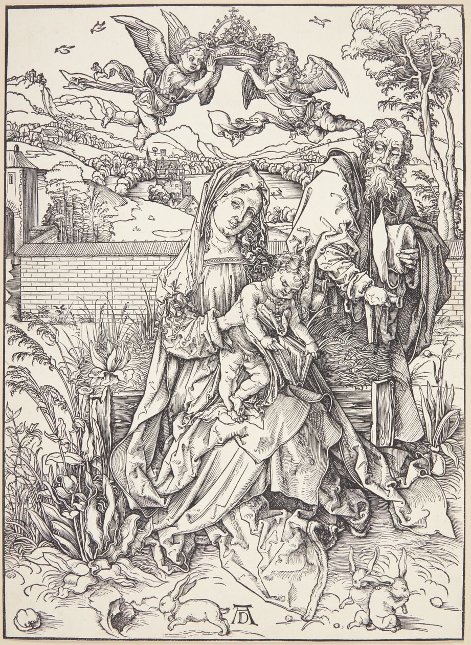 Üç tavşanlı Kutsal Aile by Albrecht Dürer