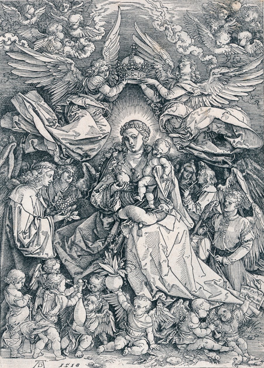 Meleklerin Kraliçesi Olarak Kutsal Bakire, 1518 1906 by Albrecht Dürer