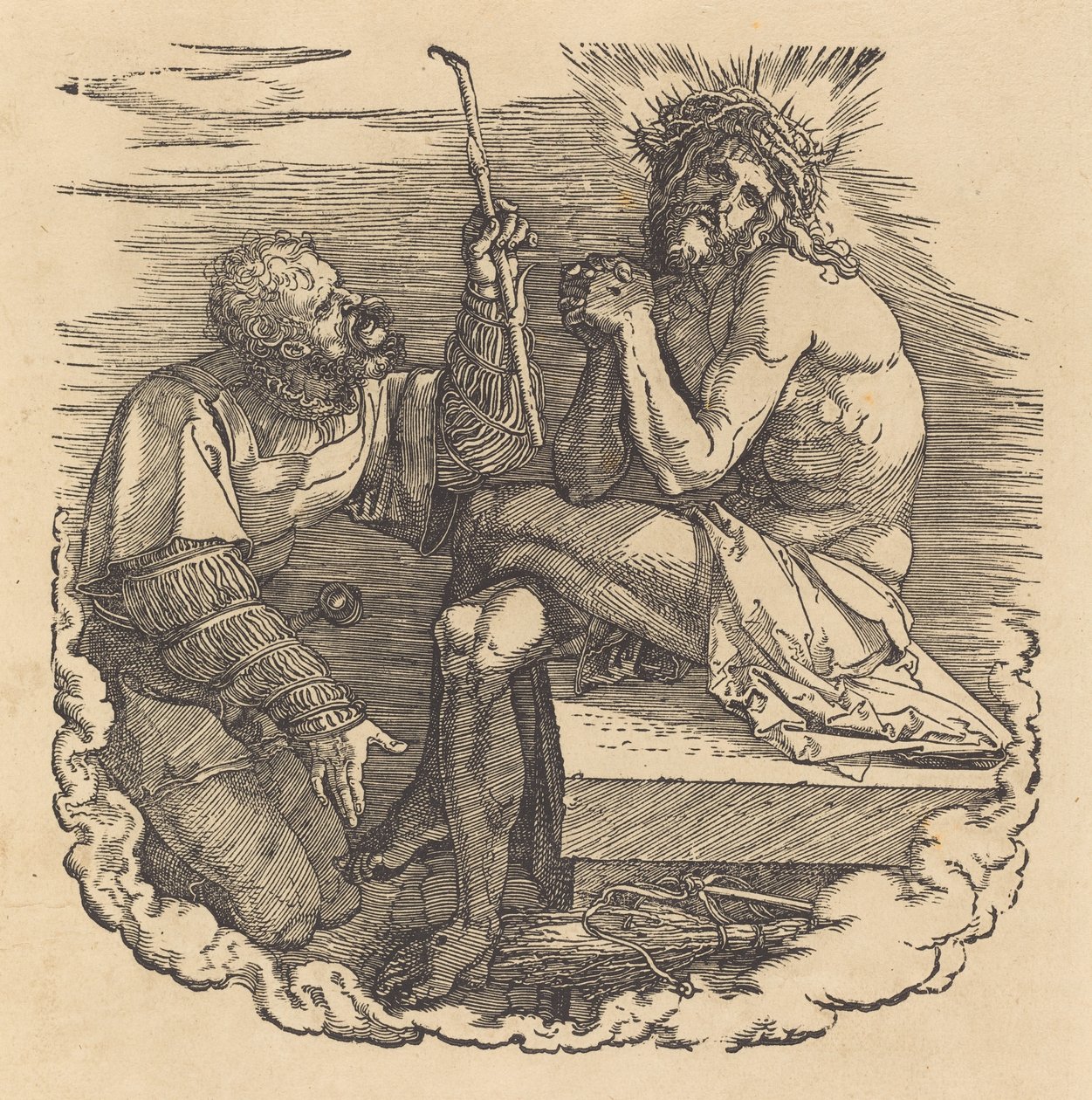 Bir Asker Tarafından Alay Edilen Acıların Adamı by Albrecht Dürer
