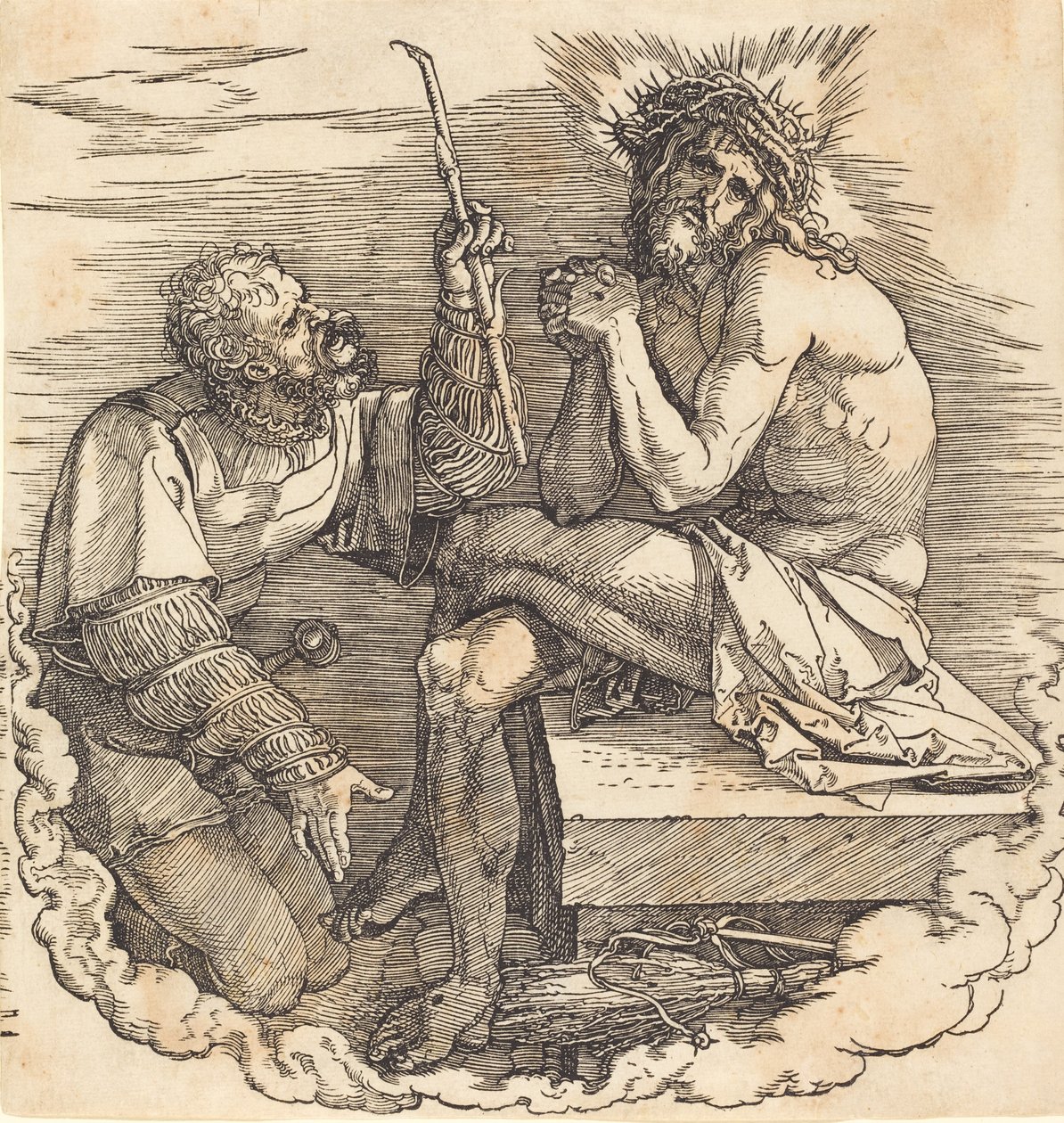 Bir Asker Tarafından Alay Edilen Hüzün Adamı, muhtemelen 1511. by Albrecht Dürer