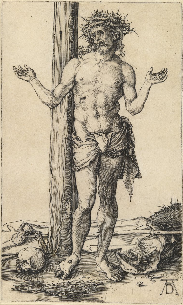 Üzüntülerin Adamı Kollarını Açmış by Albrecht Dürer