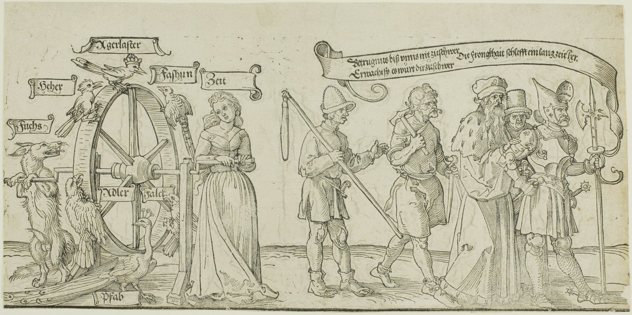 Michelfeldt Goblen (Sosyal Adaletsizlik Üzerine Alegori), üç kitabın ilk bölümü by Albrecht Dürer