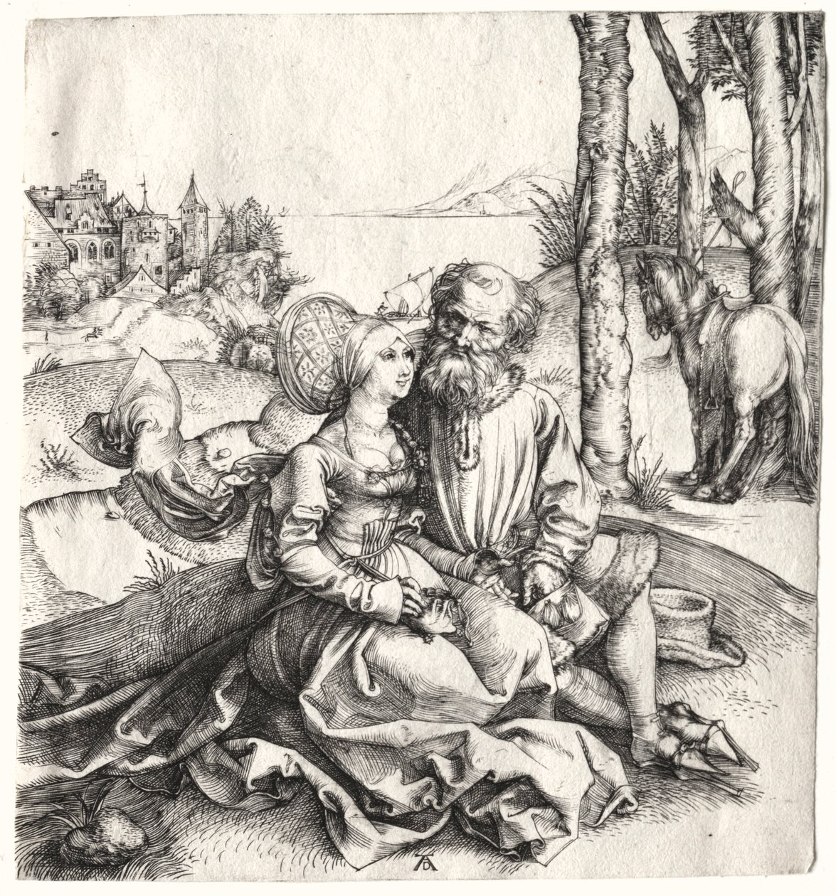 Aşk Teklifi veya Karışık Çift, 1495-1496. by Albrecht Dürer