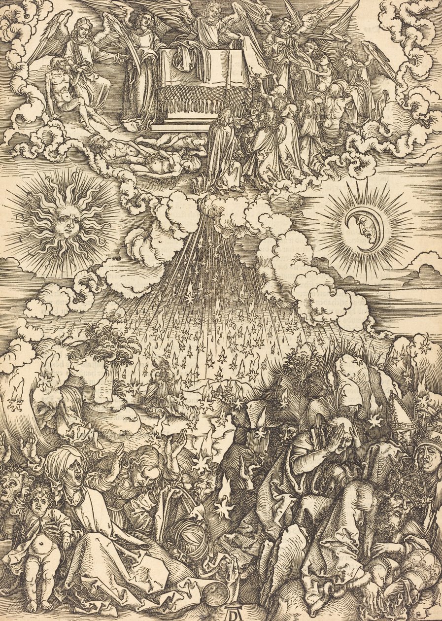 Beşinci ve Altıncı Mühürlerin Açılması, muhtemelen c. 14961498. by Albrecht Dürer
