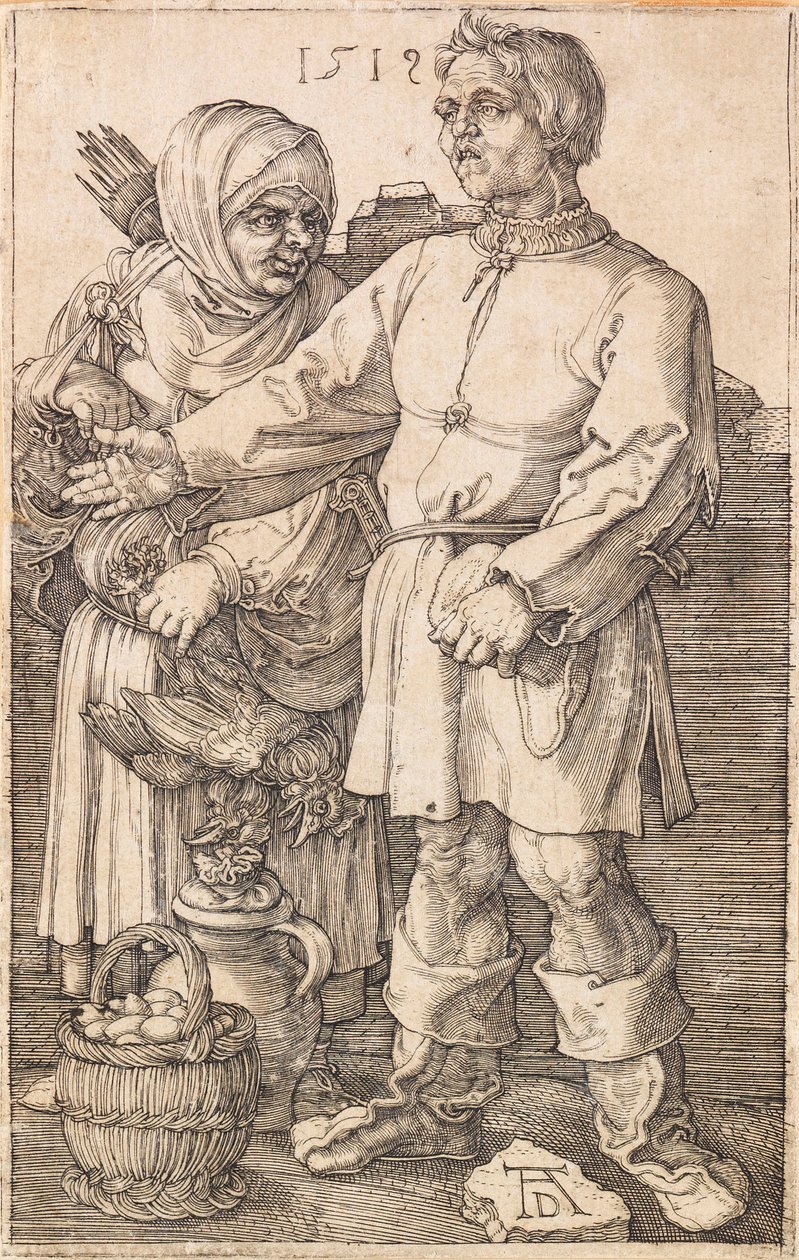 Köylü ve Karısı Pazarda, 1519. by Albrecht Dürer