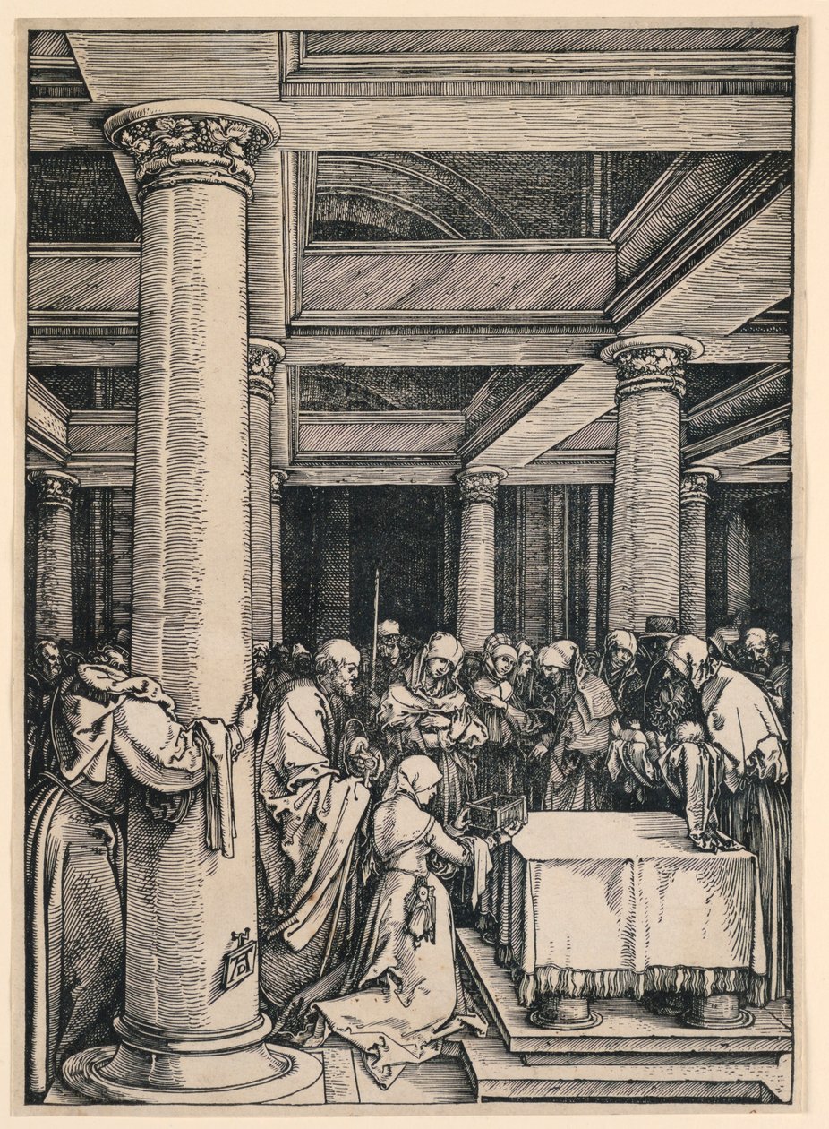 Tapınakta Sunum. Bakirenin Yaşamı serisinden by Albrecht Dürer