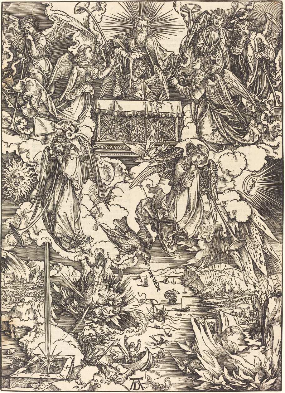 Trompetli Yedi Melek by Albrecht Dürer