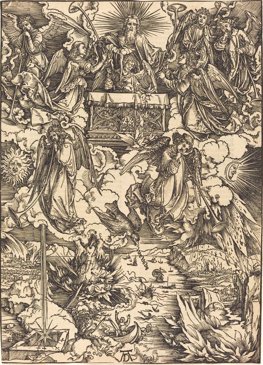 Trompetli Yedi Melek by Albrecht Dürer
