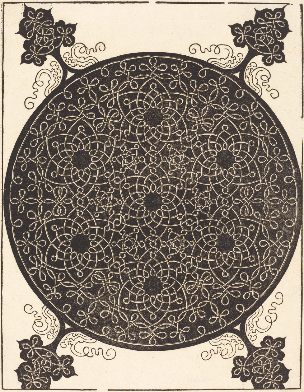 Altıncı Düğüm (yedi küçük düğüm sistemini siyah merkezlerle birleştirir) by Albrecht Dürer