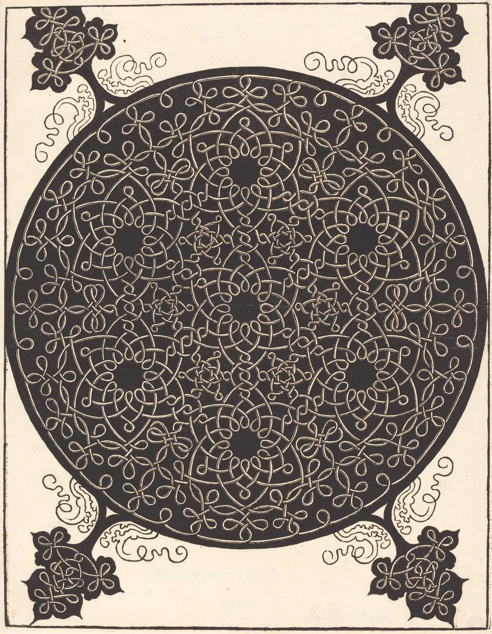 Altıncı Düğüm (yedi küçük düğüm sistemini siyah merkezlerle birleştirir) by Albrecht Dürer