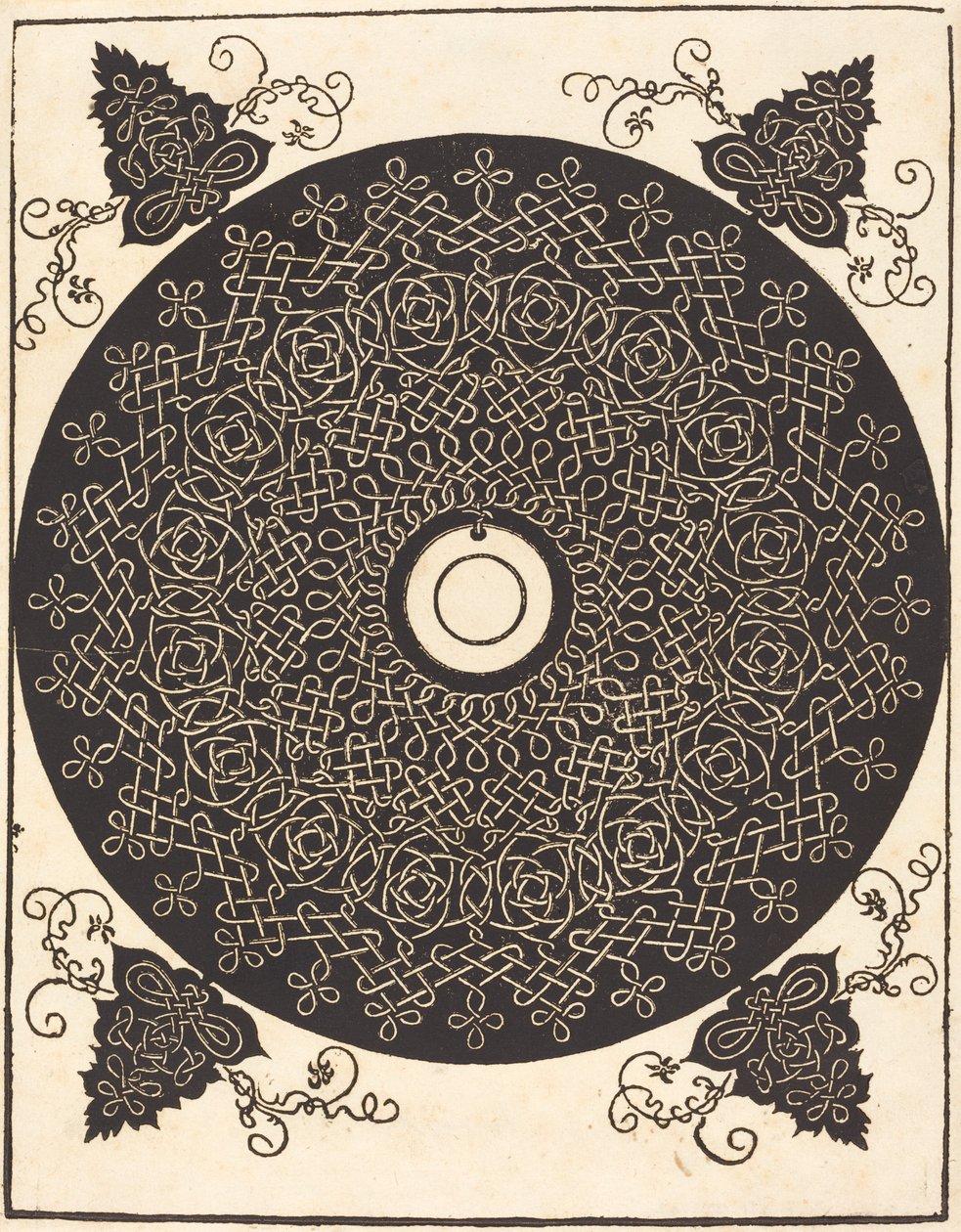 Üçüncü Düğüm (beyaz bir madalyon üzerinde siyah bir daire ile) by Albrecht Dürer