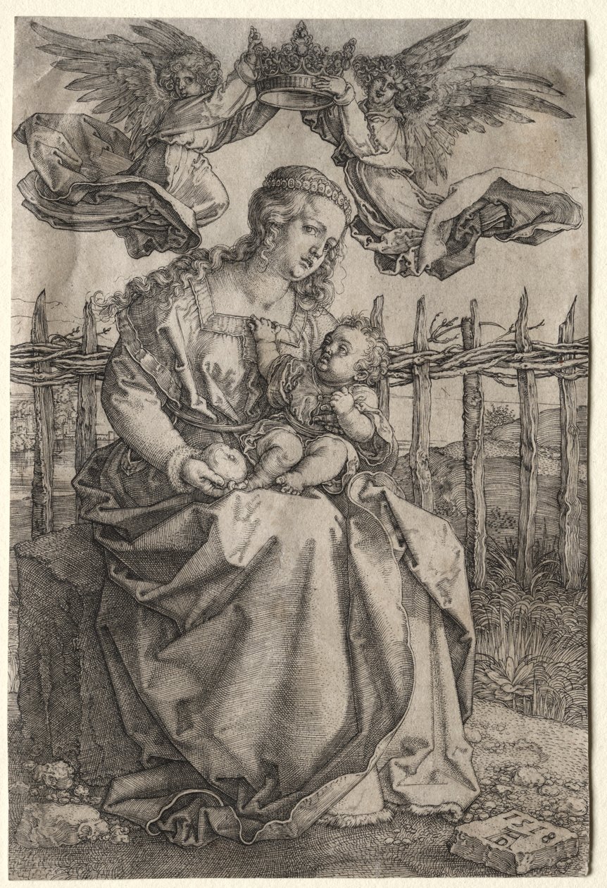 İki Melek Tarafından Taçlandırılan Bakire by Albrecht Dürer
