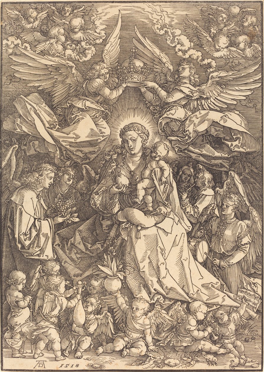 Birçok Melekle Çevrili Bakire by Albrecht Dürer