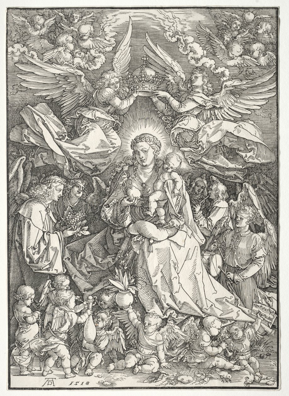 Birçok Melekle Çevrili Bakire by Albrecht Dürer