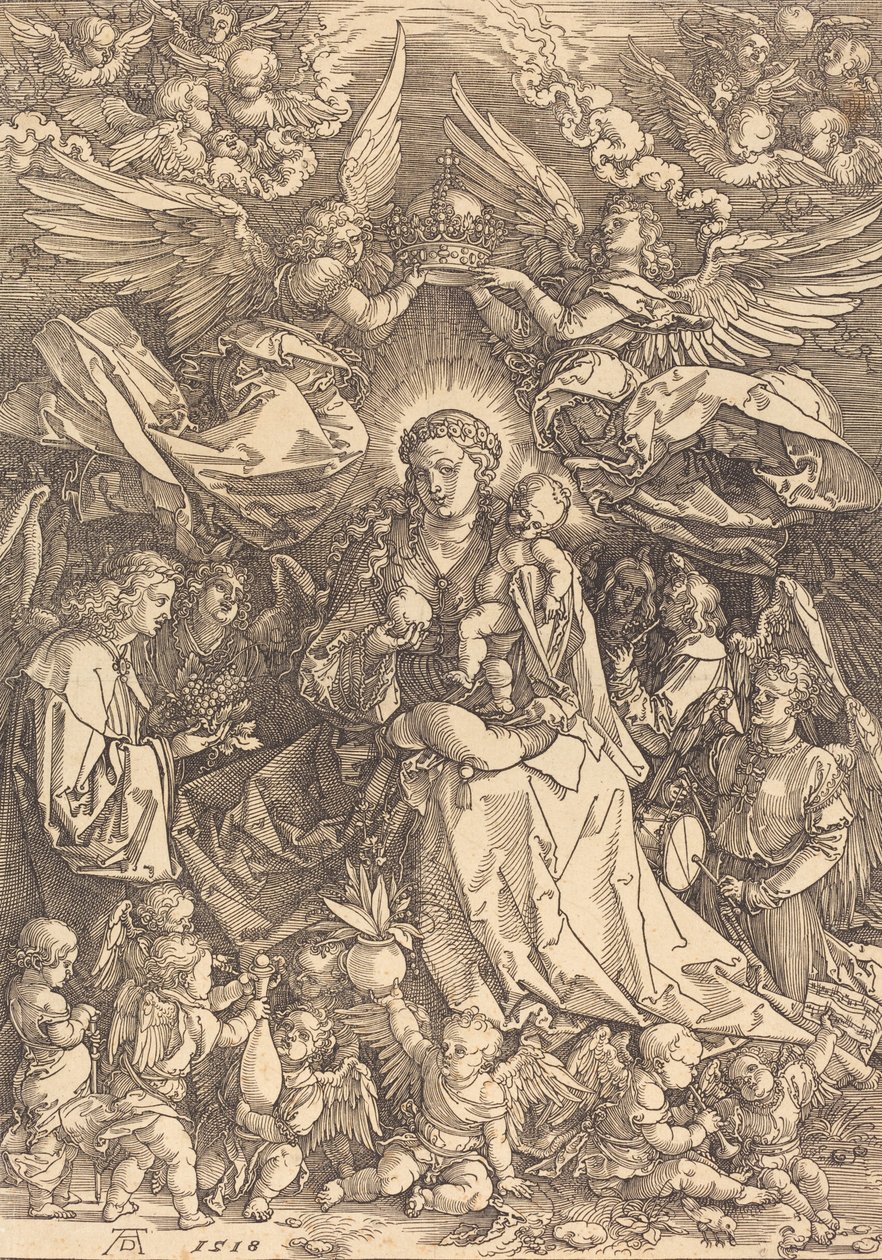 Birçok Melekle Çevrili Bakire, 1518. by Albrecht Dürer
