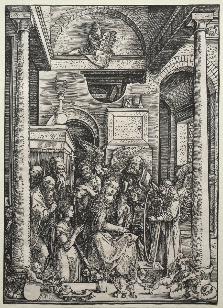 Azizler ve Meleklerle çevrili Bakire ve Çocuk by Albrecht Dürer