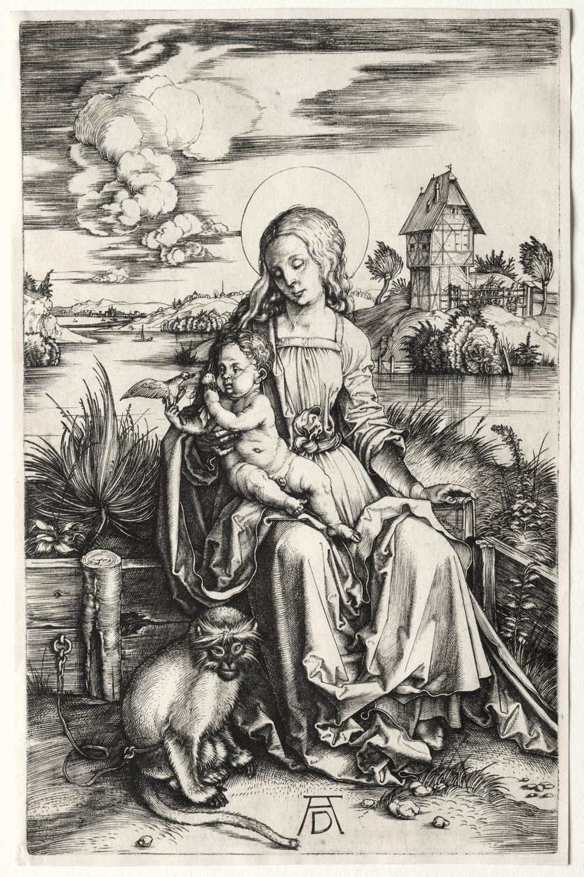 Bakire ve Maymunlu Çocuk, c. 1498. by Albrecht Dürer
